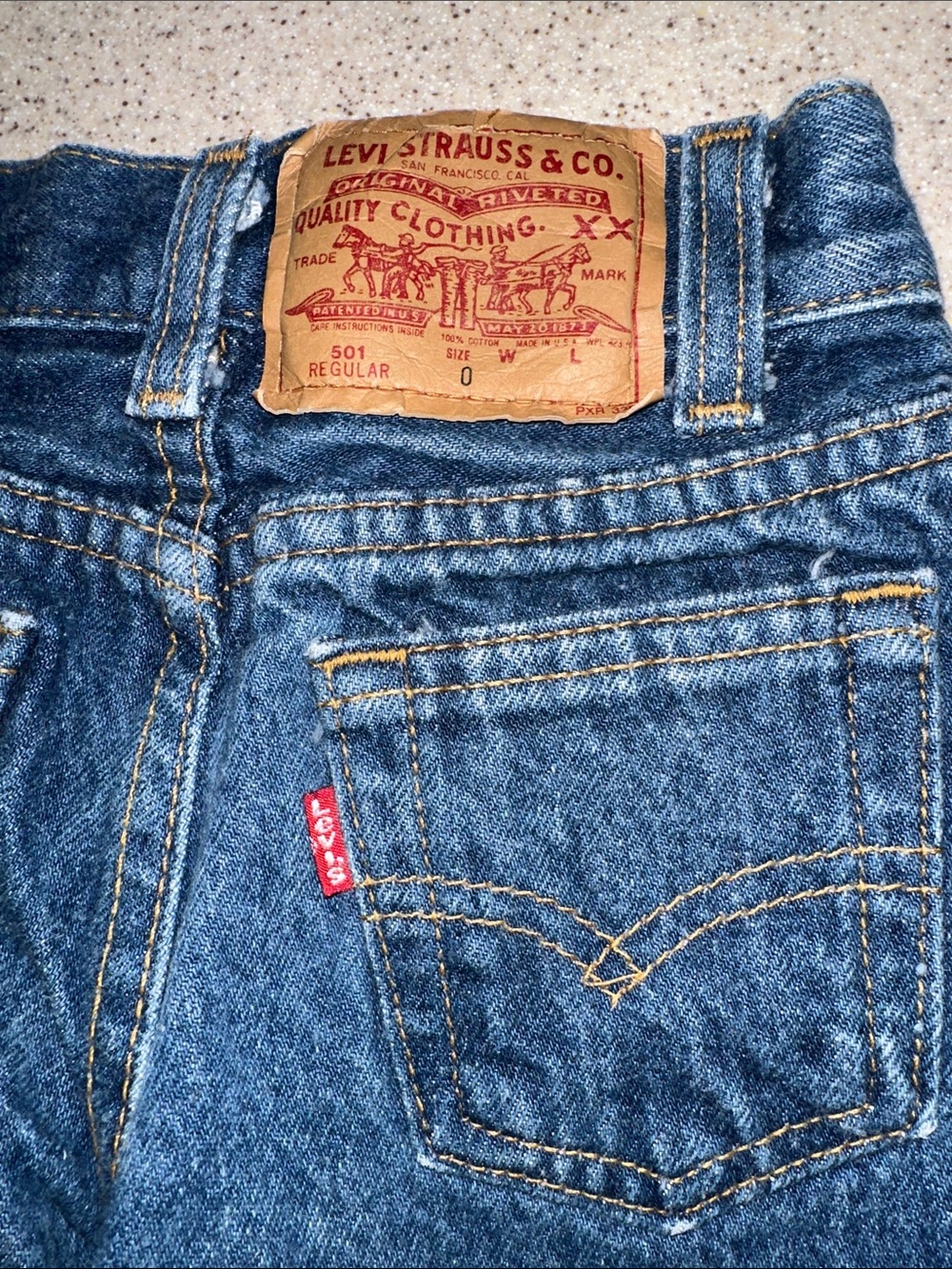 VINTAGE 90s Levis 501 Toddler Jeans Made in USA 1992 Baby Size 0 or 12-18 months